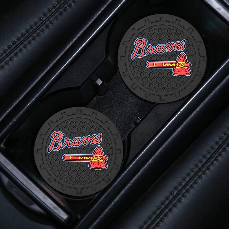 EMIJOY Braves Car Cup Holder Coasters for Baseball Fans,Atlanta Braves Car Coasters for Vehicle Drink Holder,Baseball Stuffs Braves Car Cup Holder Insert,Souvenir/Gifts for Baseball Fans,Car Cup Mat - Image 5